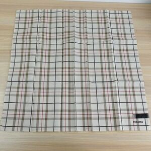 Renoma Paris Handkerchief‎ Mens Pocket Square Scarf White Plaid Cotton 18.5 NEW